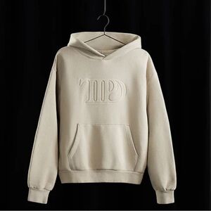 Taylor Swift Embossed The Tortured Poets Department Beige Hoodie TTPD - M